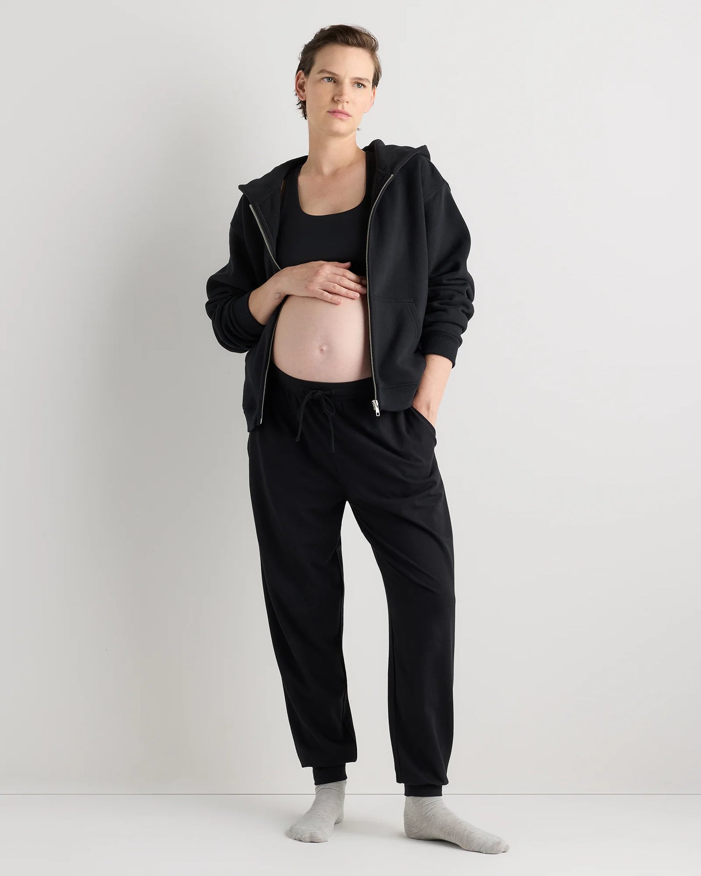 Dream Lounge Maternity Jogger - XS / Bold Black