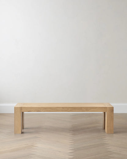 Reclaimed Oak Parsons Dining Bench - One Size / Weathered Oak