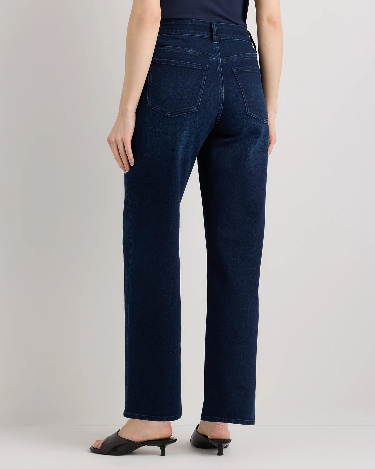 Bella Stretch Patch Pocket Wide Leg Jeans - 24 / Deep Sea Blue