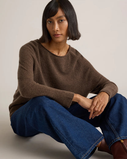 Mongolian Cashmere Boatneck Sweater - XS / Black