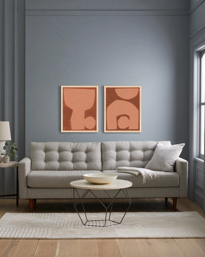 Unit in Terracotta by Michael Kempen (Set of 2) - 21.25"x26.25" / Oak