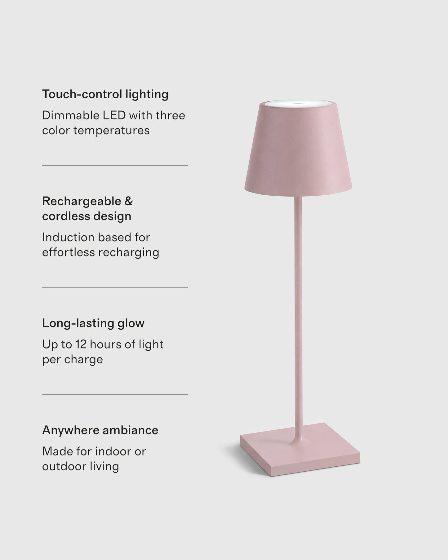 Poldina Pro Rechargeable Table Lamp by Zafferano - Regular / White