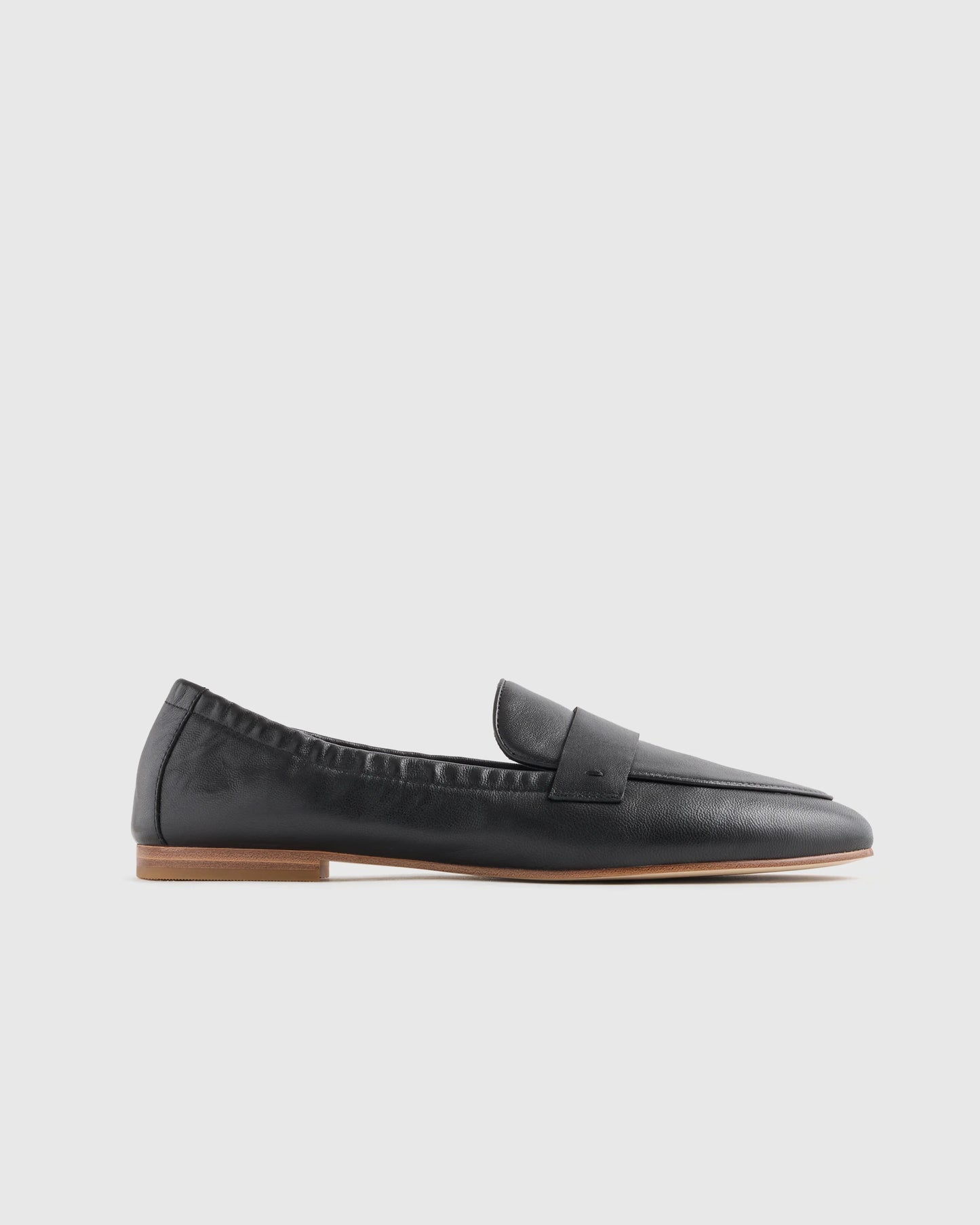 Italian Leather Soft Loafer - 5 / Black