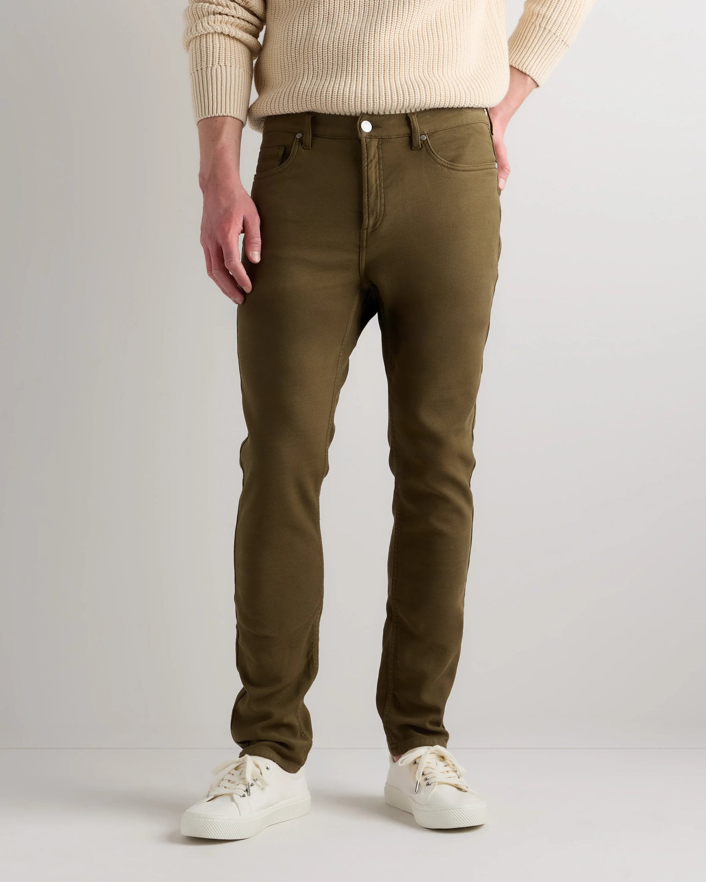 French Terry 5-Pocket Pants - Slim - 30X30 / Bayberry Olive