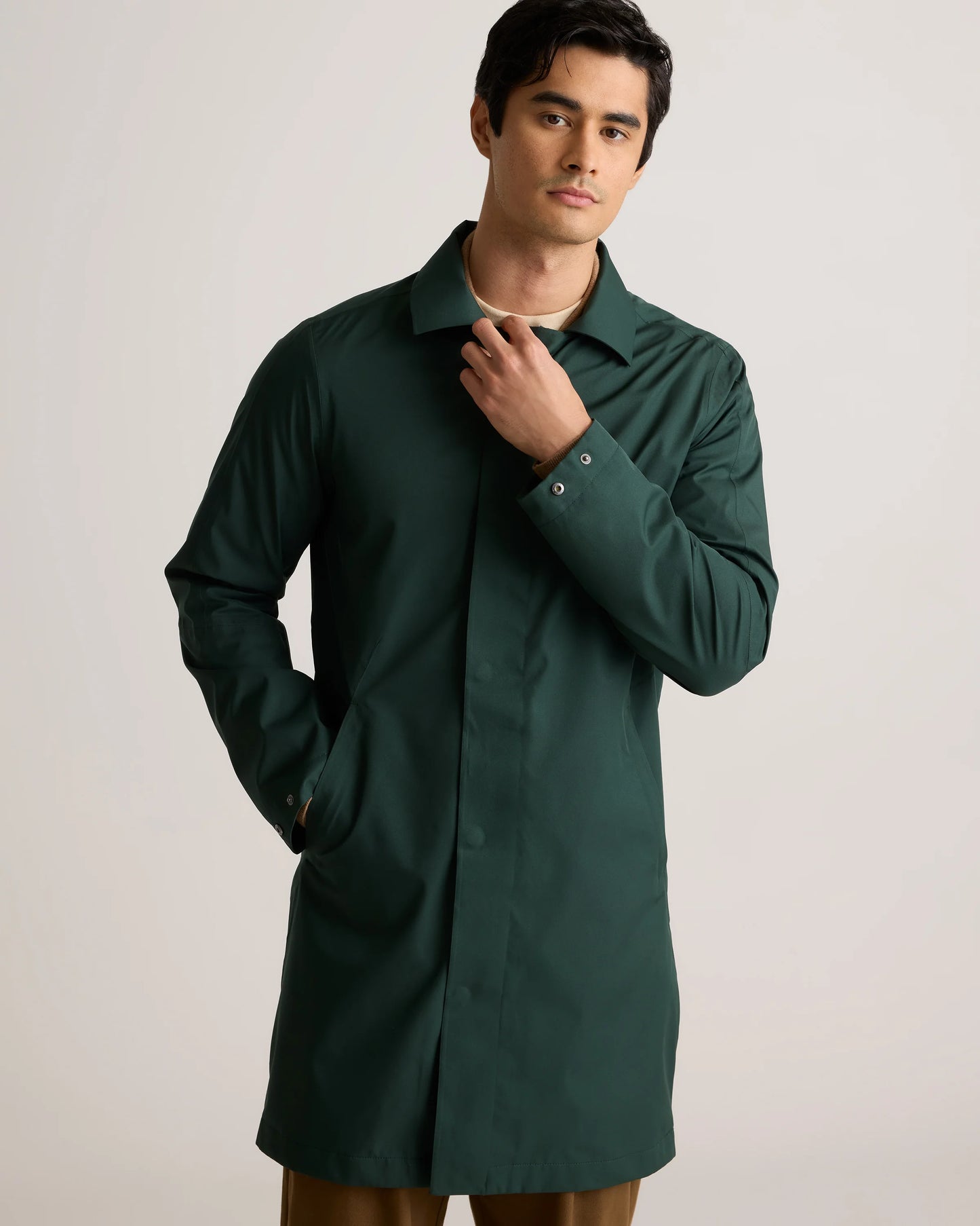 Weather Proof Long Rain Jacket - S / Storm Blue