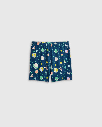 100% Organic Cotton Short Sleeve and Shorts Pajama Set - 6 / Navy Stripe