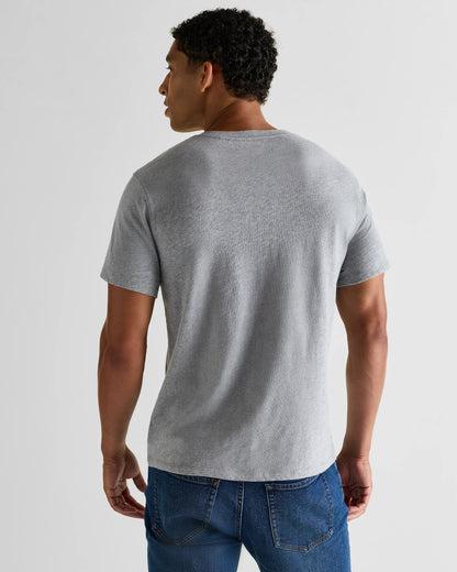 100% Organic Cotton Slub V-Neck Tee - S / Heather Grey