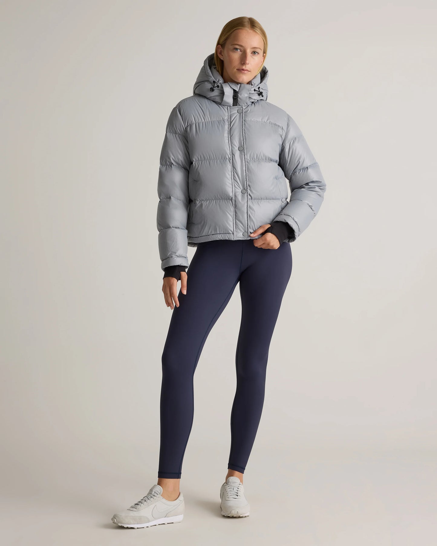 Responsible Down Cropped Puffer Jacket - XS / Shiny Black