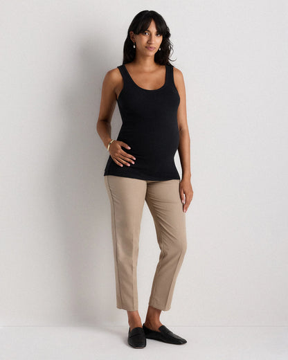 Bamboo Rib Maternity Scoop Neck Tank - XS / Deep Navy