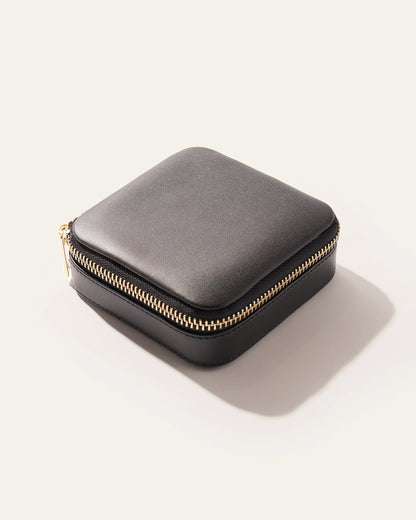 Leather Jewelry Travel Case - One Size / Black