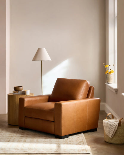 Stillman Accent Chair in Leather - One Size / Auburn