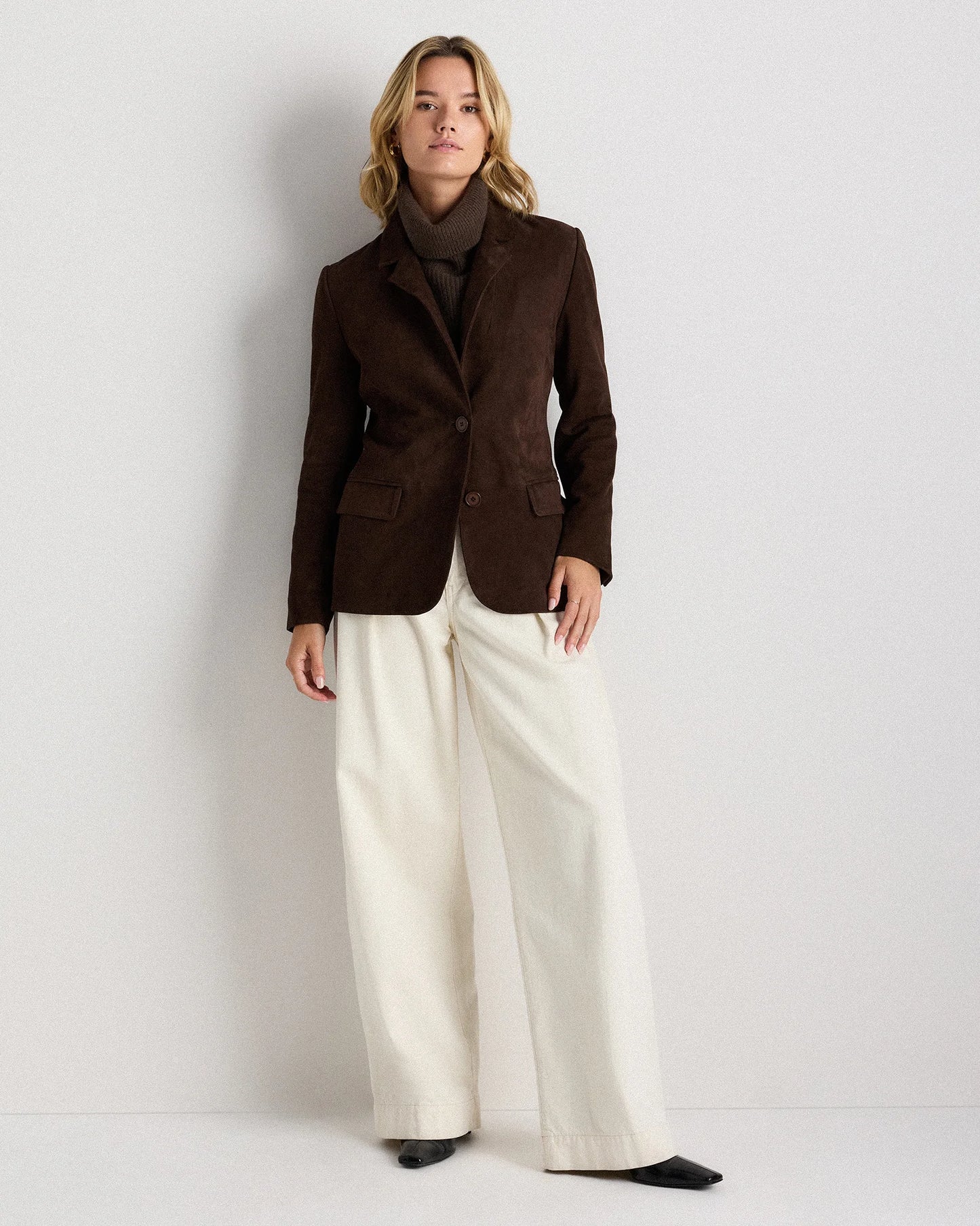 100% Suede Blazer - XS / Espresso Brown