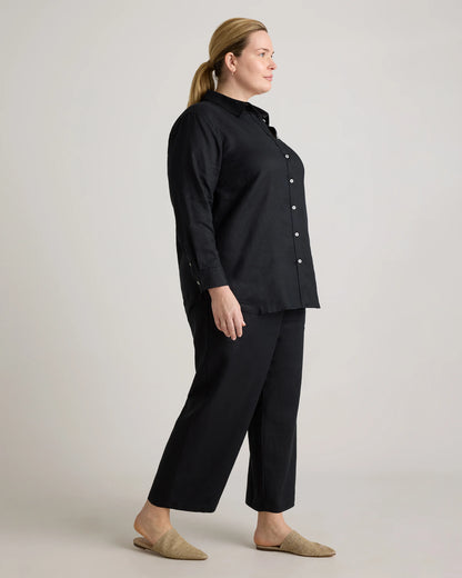 100% European Linen Long Sleeve Shirt - 1X / Flax
