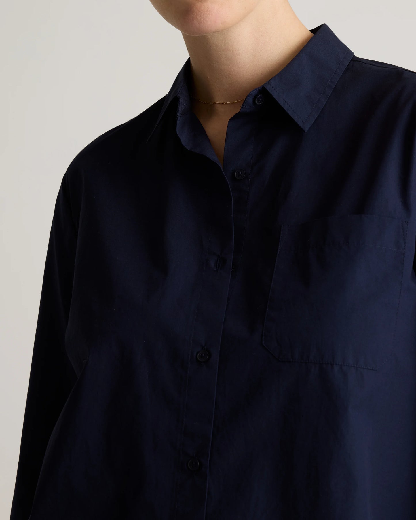 100% Organic Cotton Poplin Maternity Long Sleeve Shirt - XS / Classic White