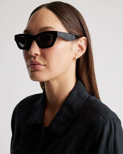 Jackie Polarized Acetate Sunglasses - One Size / Cream with Brown Lens