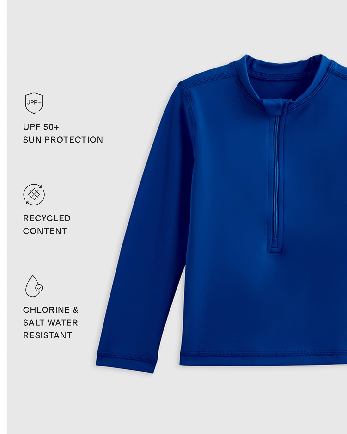 Long Sleeve Zip-Up Rash Guard - 2T / Yellow