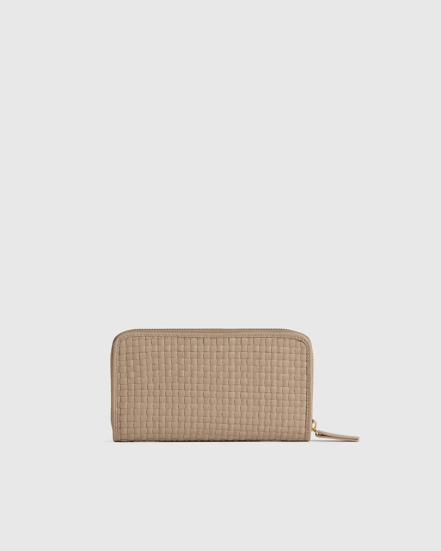 Italian Leather Handwoven Continental Wallet - One Size / Black
