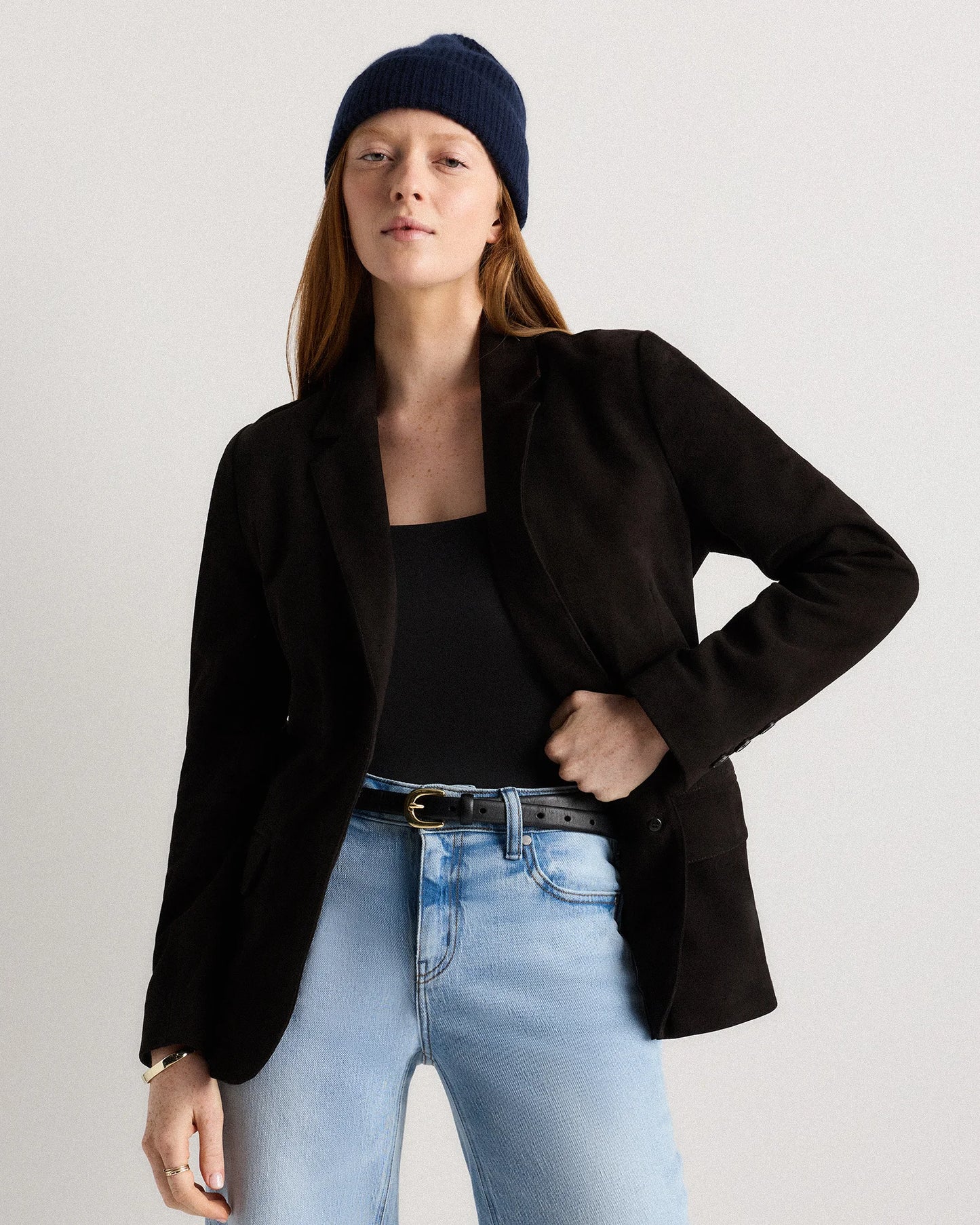 Mongolian Cashmere Ribbed Beanie - XS/S / Heather Charcoal