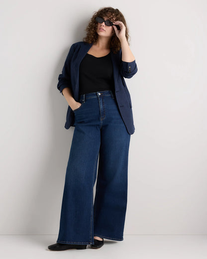 Bella Stretch Wide Leg Jeans - 33 / Midnight Blue