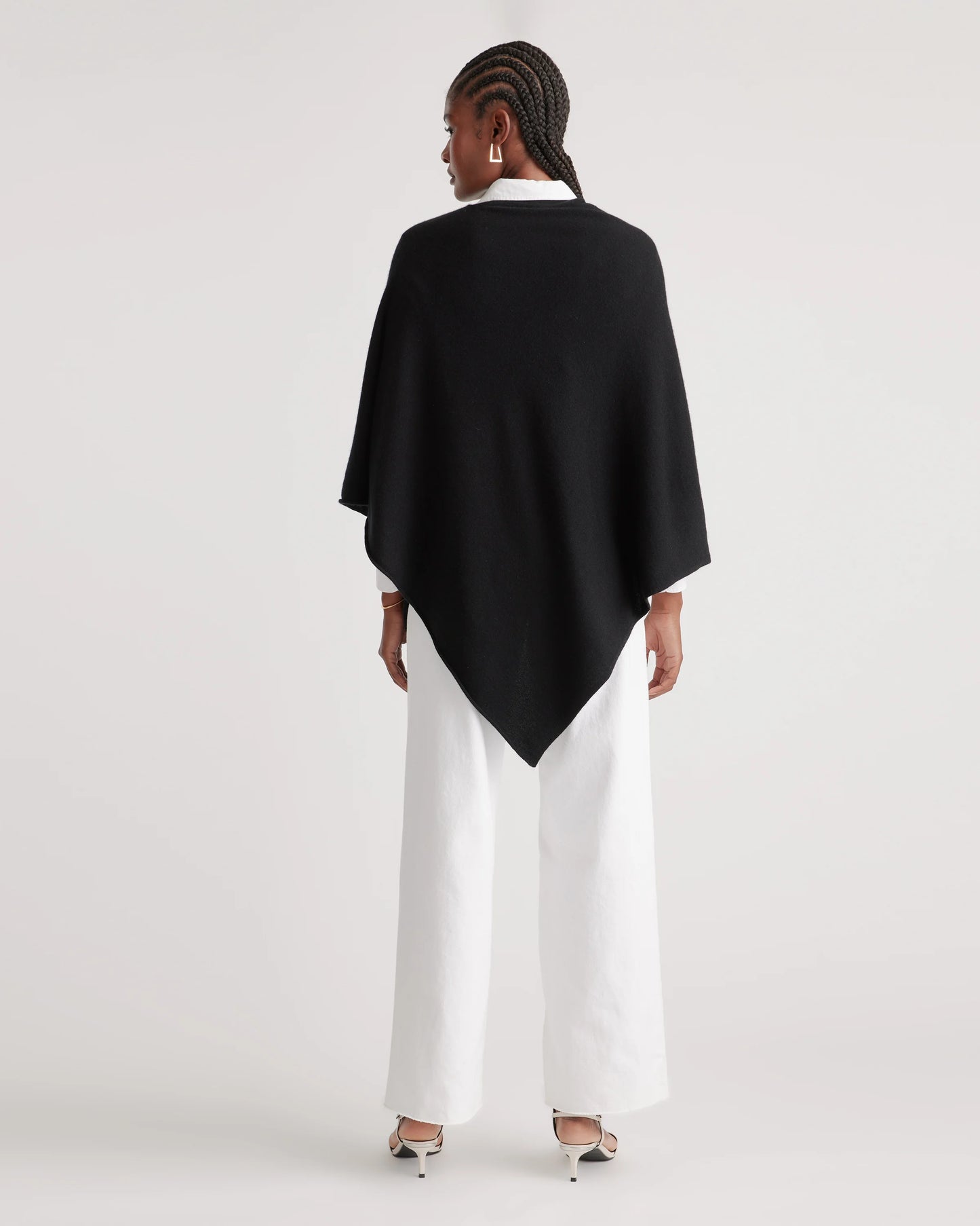 Mongolian Cashmere Poncho - One Size / Heather Grey