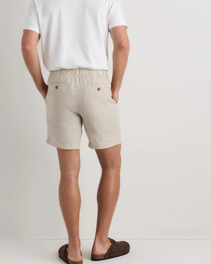 100% European Linen Shorts - 7" - S / Black