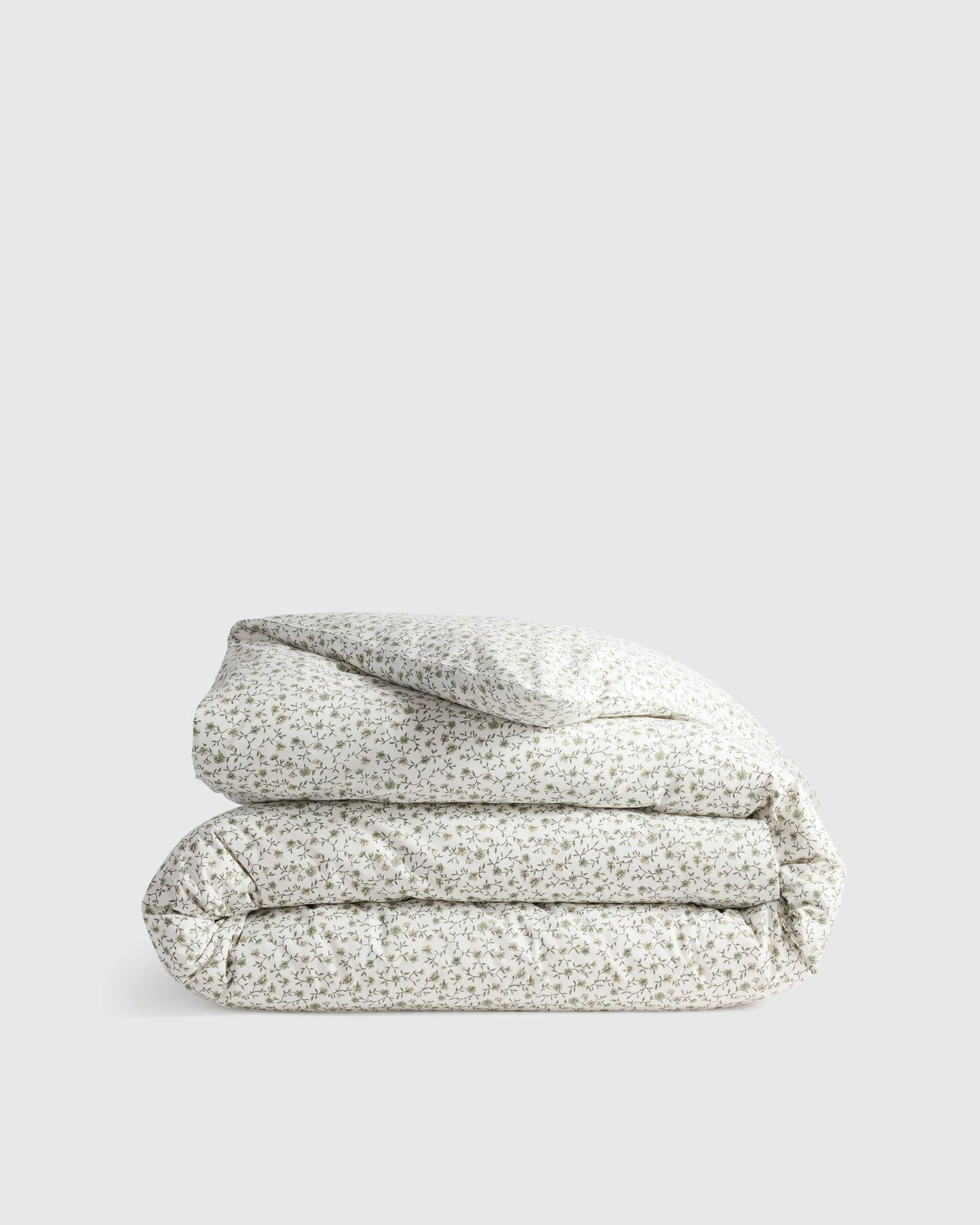 Organic Crisp Percale Floral Duvet Cover - Twin / Toffee Florette