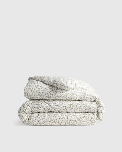 Organic Crisp Percale Duvet Cover - Twin / Ivory