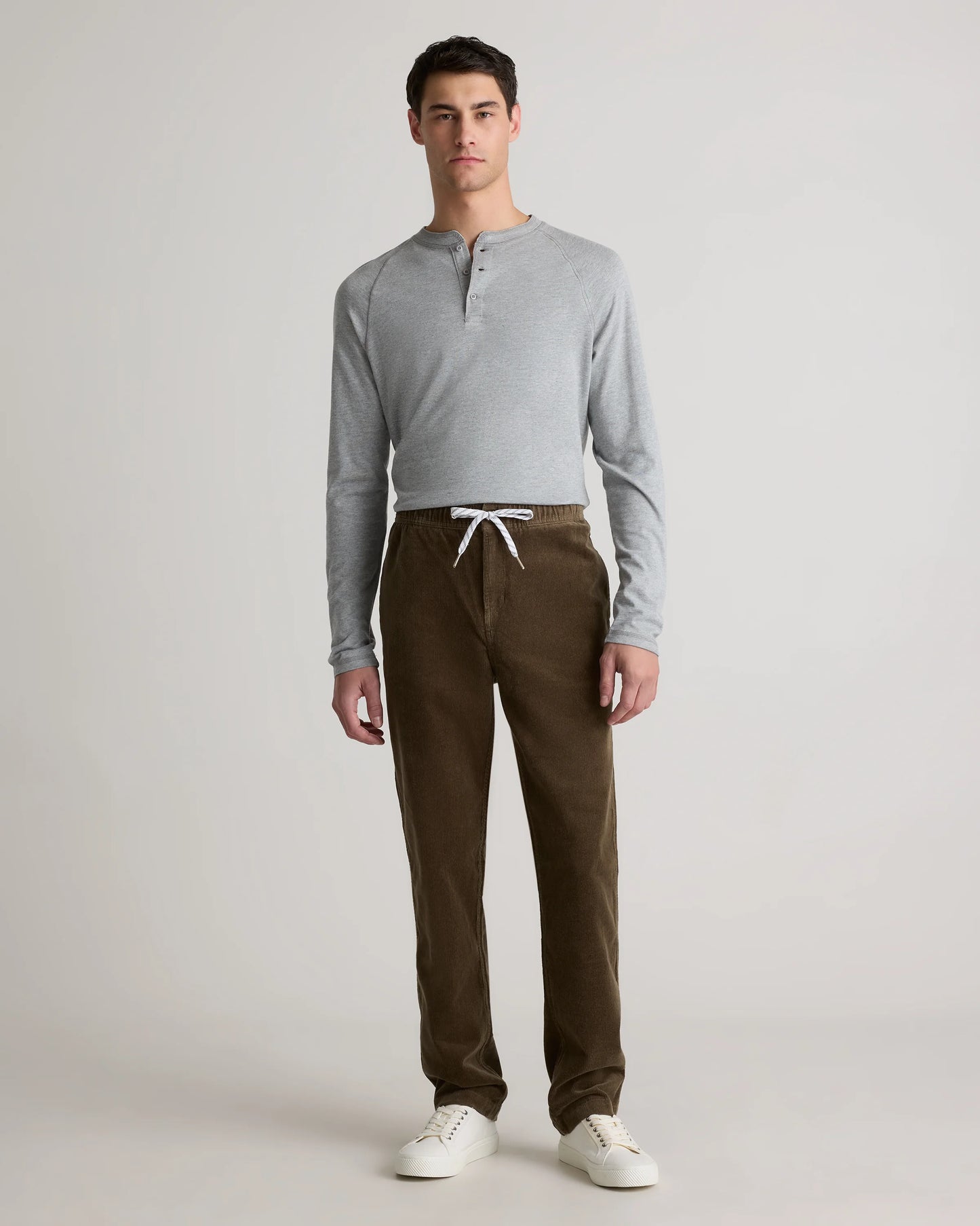 Organic Stretch Corduroy Drawstring Trousers - S / Storm Blue