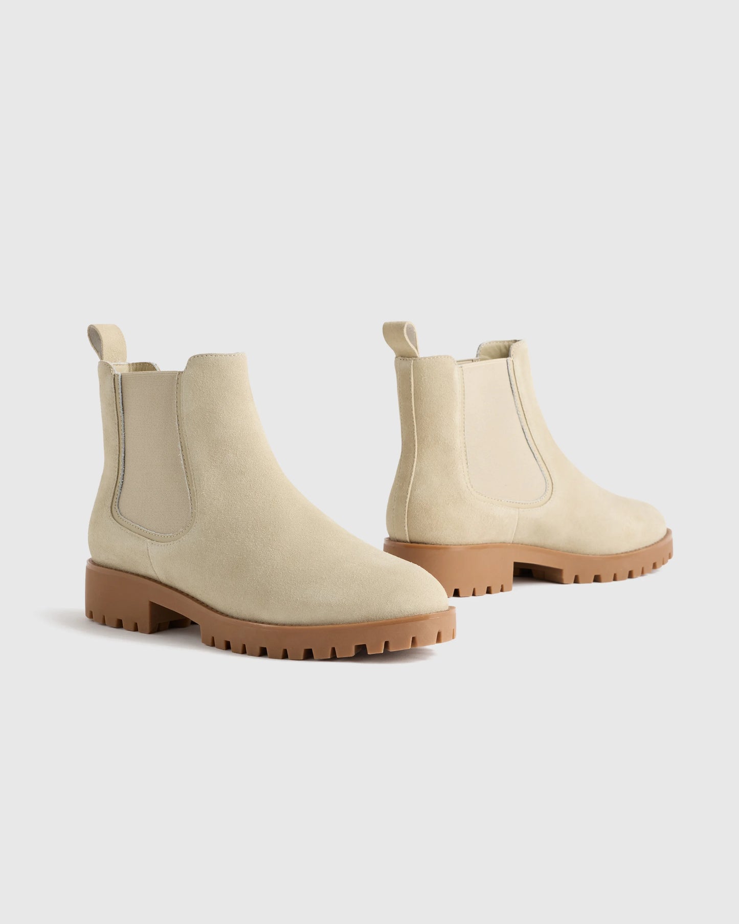 Italian Suede Lug Sole Chelsea Boot - 5 / Almond Suede