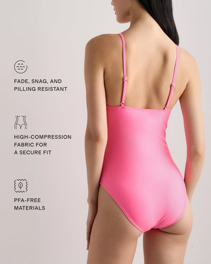 Italian Cami One-Piece Swimsuit - XS / Black