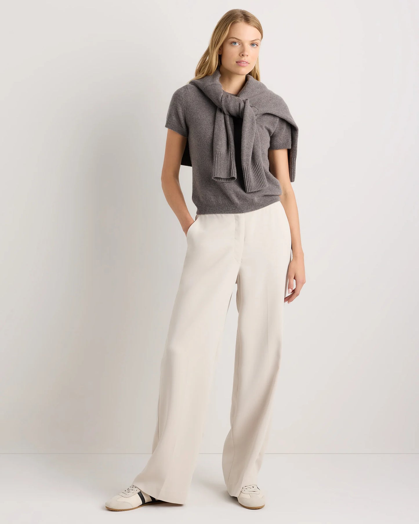 Mongolian Cashmere Tee - XS / Pale Custard Yellow