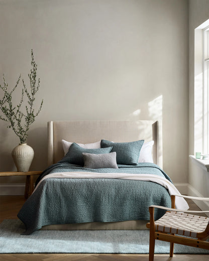 Organic Cotton Hand Stitched Quilt - Twin / Stone
