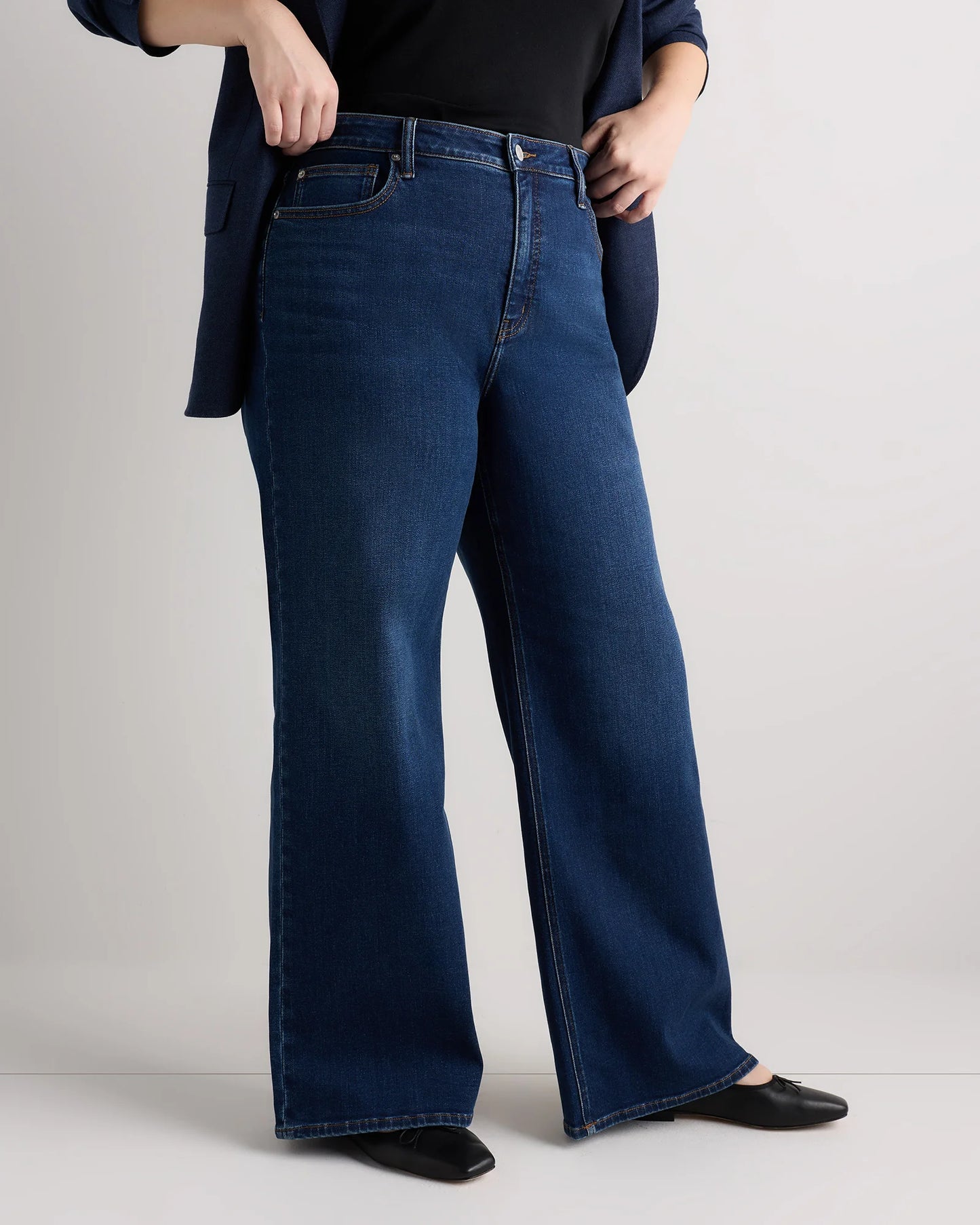 Bella Stretch Wide Leg Jeans - 33 / Midnight Blue