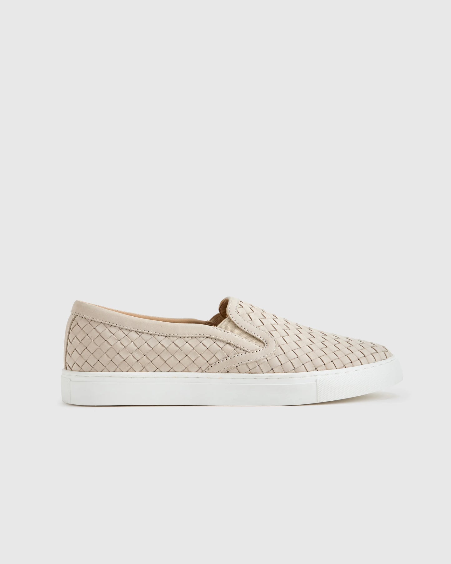 100% Handwoven Leather Slip On Sneaker - 5 / Almond