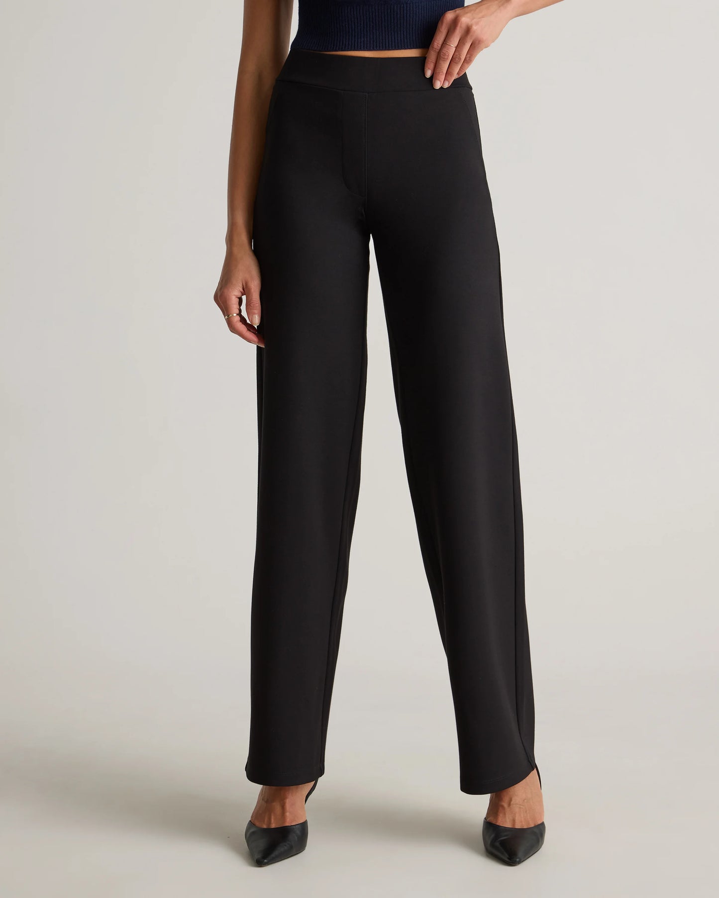 Ultra-Stretch Ponte Wide Leg Pants - XS / Espresso
