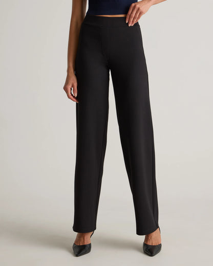 Ultra-Stretch Ponte Wide Leg Pants - XS / Espresso