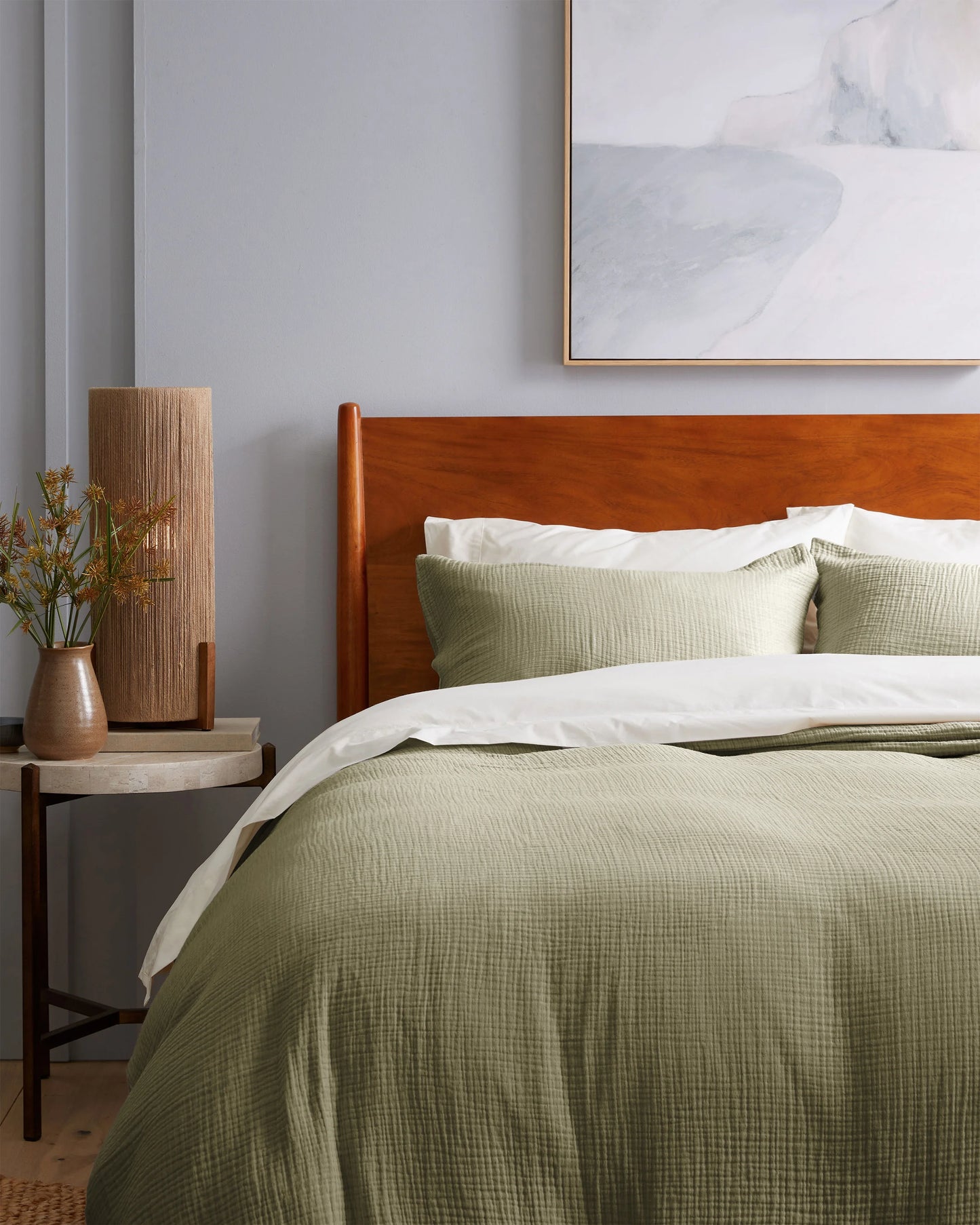Organic Cotton Gauze Sham Set - Standard / Dried Sage