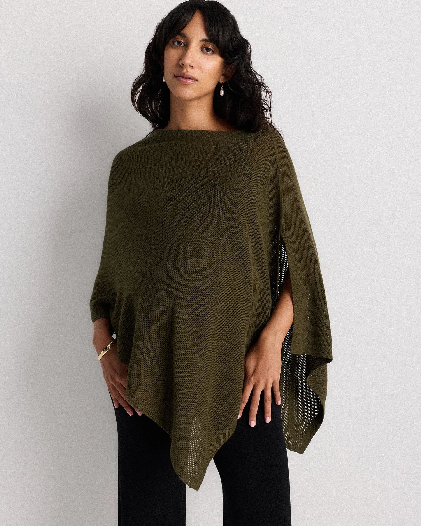 Lightweight Cotton Cashmere Nursing Shawl - One Size / Pale Custard Yellow