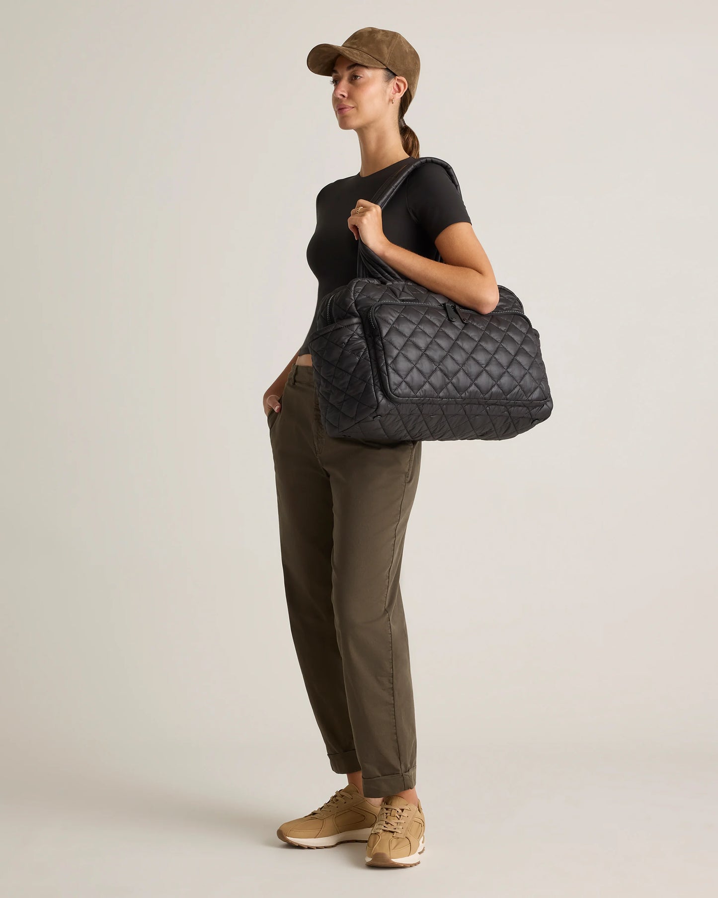 Transit Quilted Duffle Bag - One Size / Taupe Brown