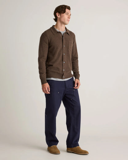 Mongolian Cashmere Button Down Sweater - S / Brown