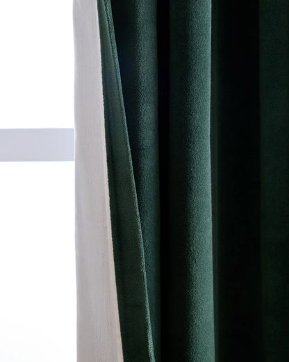 Cotton Velvet Curtain - Single Panel - 48x84 / Ivory