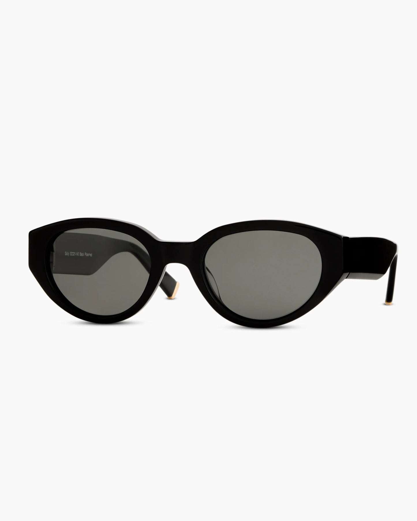 Sicily Polarized Acetate Sunglasses - One Size / Black with Grey lens