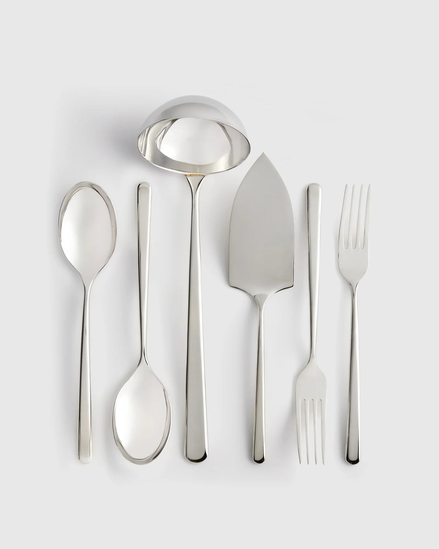 Gia Minimalist 6 Piece Serving Utensil Set - One Size / Polished Stainless Steel