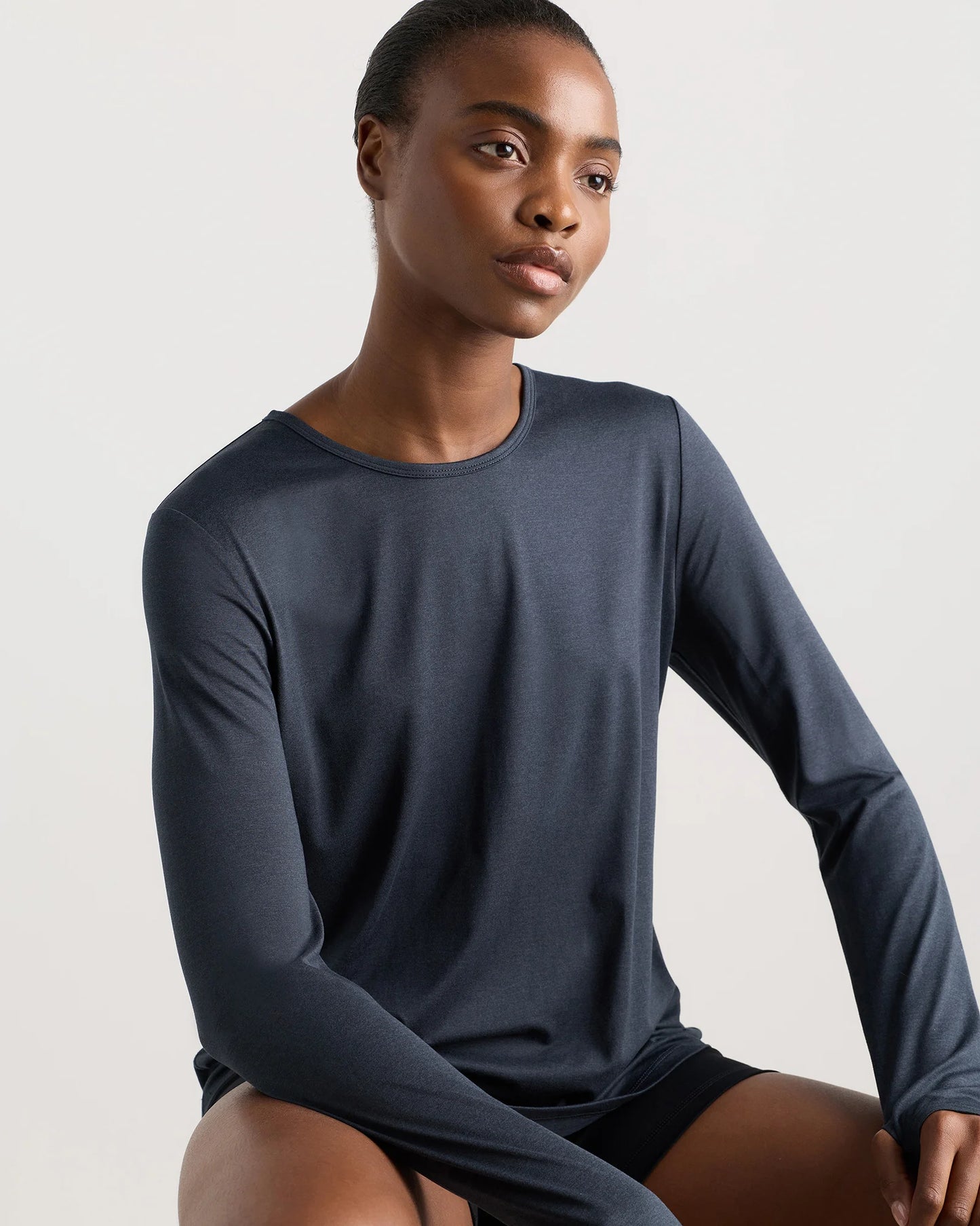 Flowknit Breeze Long Sleeve Top - XS / Heather Deep Navy
