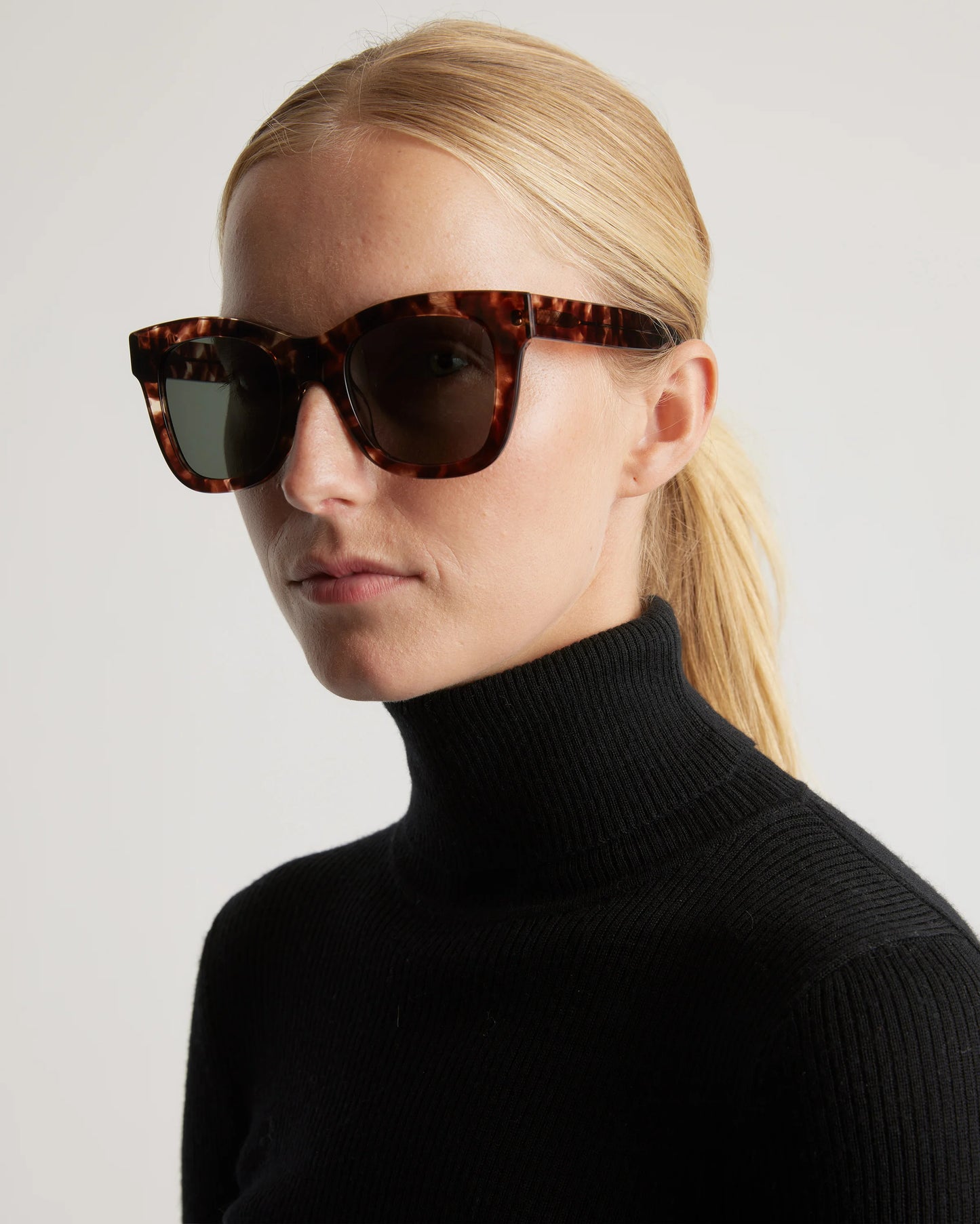 Tatum Polarized Acetate Sunglasses - One Size / Espresso Tortoise with Green lens
