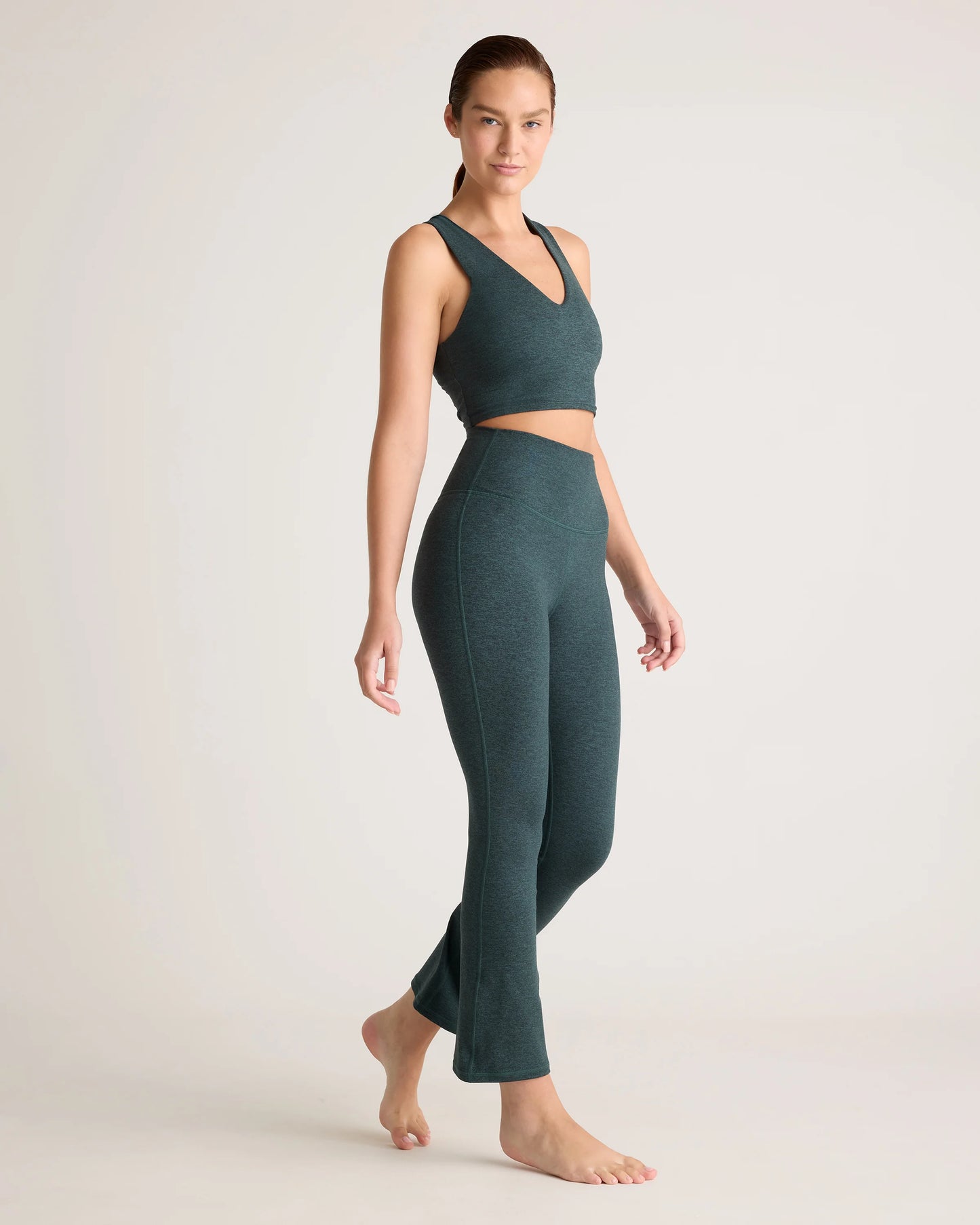 Ultra-Soft Cropped Bootcut Pants - XS / Heather Black