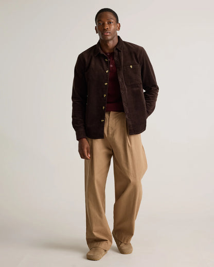 Organic Stretch Corduroy Overshirt - S / Espresso
