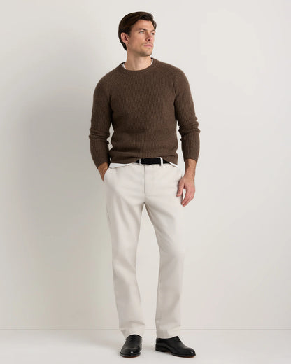 Mongolian Cashmere Fisherman Crewneck Sweater - S / Navy Marl