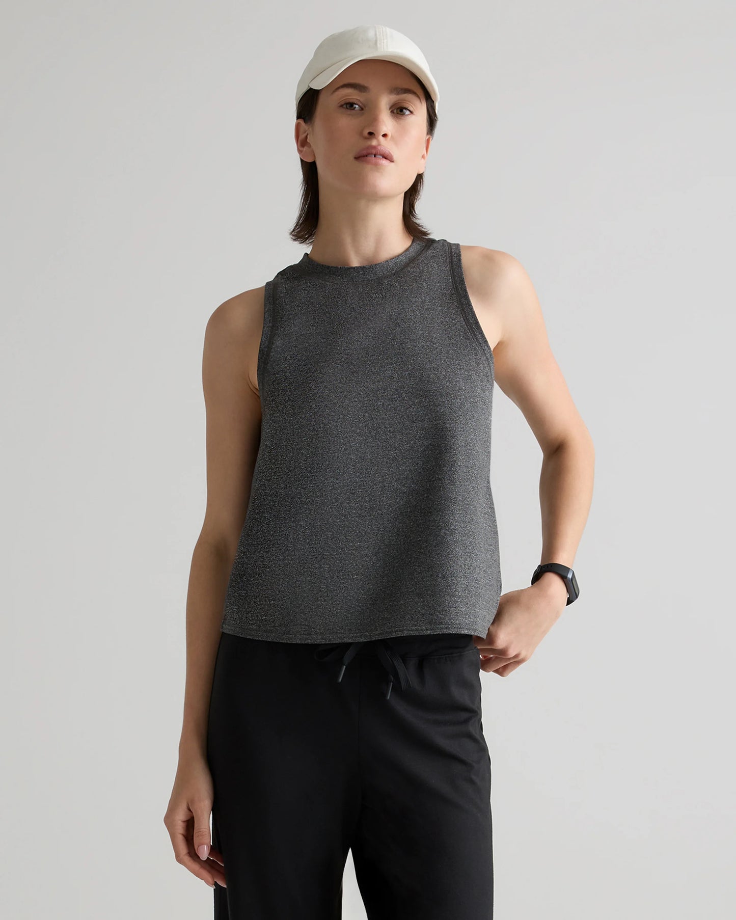 Flowknit Breeze High-Neck Tank - XS / Heather Deep Navy