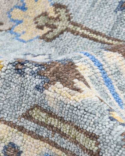 Reed Hand-Knotted Wool Rug - 5' x 8' / Light Grey